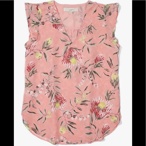 LOFT flutter sleeve top - Picture 2 of 10